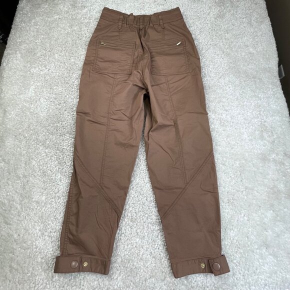 Anthropologie Ellie Embroidered Utility Pants Brown 0 - Picture 3 of 10